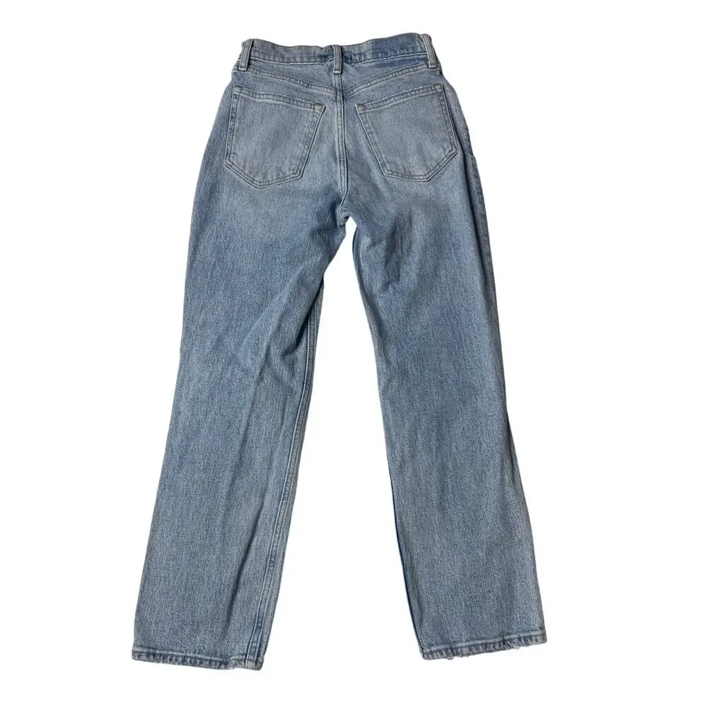 Abercrombie 90s Straight Ultra High Rise Distressed Jeans 26 - Picture 2 of 11